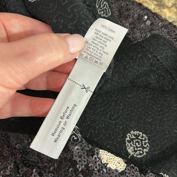 J. Crew Cotton Sequin Polka Dot Top Blouse Black White Size XS - Picture 8 of 11